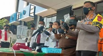 Ratusan Gram Sabu dan Ganja Dibakar di Mapolres Majalengka