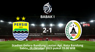 Babak I, Persib Unggul 2-1 atas PSS Sleman