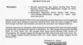 Banding Ditolak, Persib vs Persija tanpa Penonton