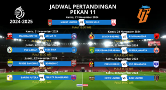 Jadwal Pekan 11, Siapa Ambil Alih Puncak Klasemen?